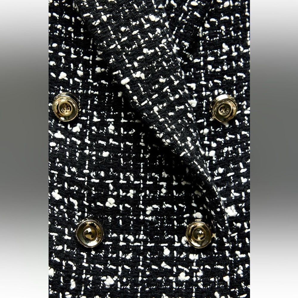 New ZARA Double Breasted Weave Jacket - Picture 9 of 9